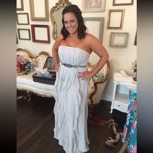 Vera Wang chiffon bridesmaids dress-light grey